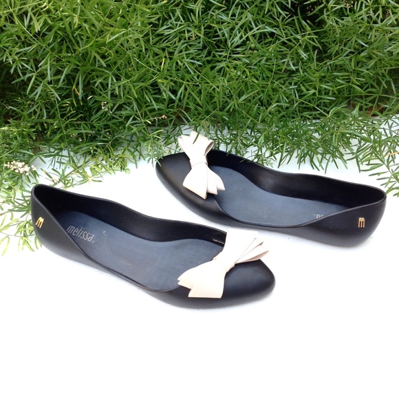 melissa Shoes - MELISSA Ladies Black Jelly Pointed Flat Shoes 6